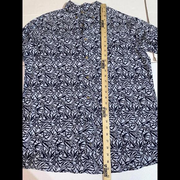 Rowm Geometric Designer Printed Button Up Long Sleeve Polo Large Tall - Picture 4 of 10